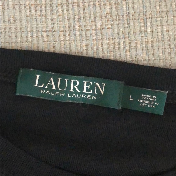 Lauren Ralph Lauren black top & faux suede trim - Picture 9 of 10